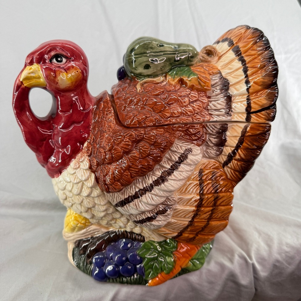 VTG 1997 Jay Imports Turkey Soup Tureen Thanksgiving Harvest Excellent w/ Lid